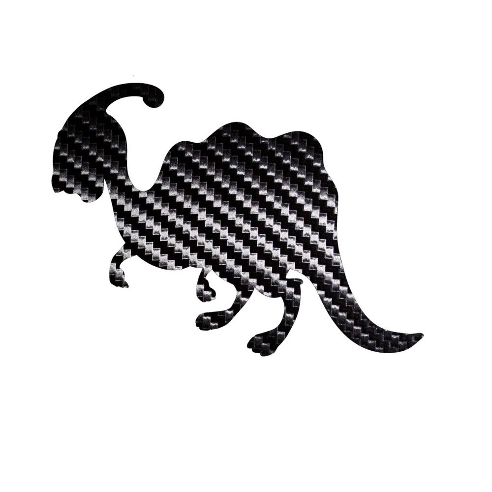4 Pack Dinosaur Sticker Black Carbon Fiber Vinyl Decal Logo Laptop Window